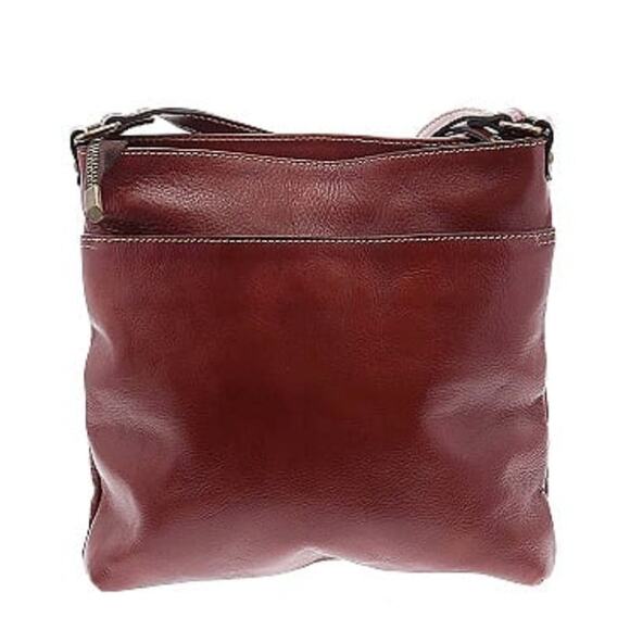 A. Bellucci Italy Genuine Leather Adjustable Crossbody, Brown, Pockets Zip top - Picture 5 of 8